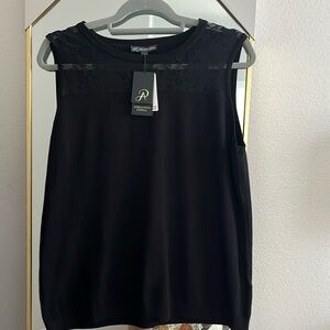 Black sleeveless blouse